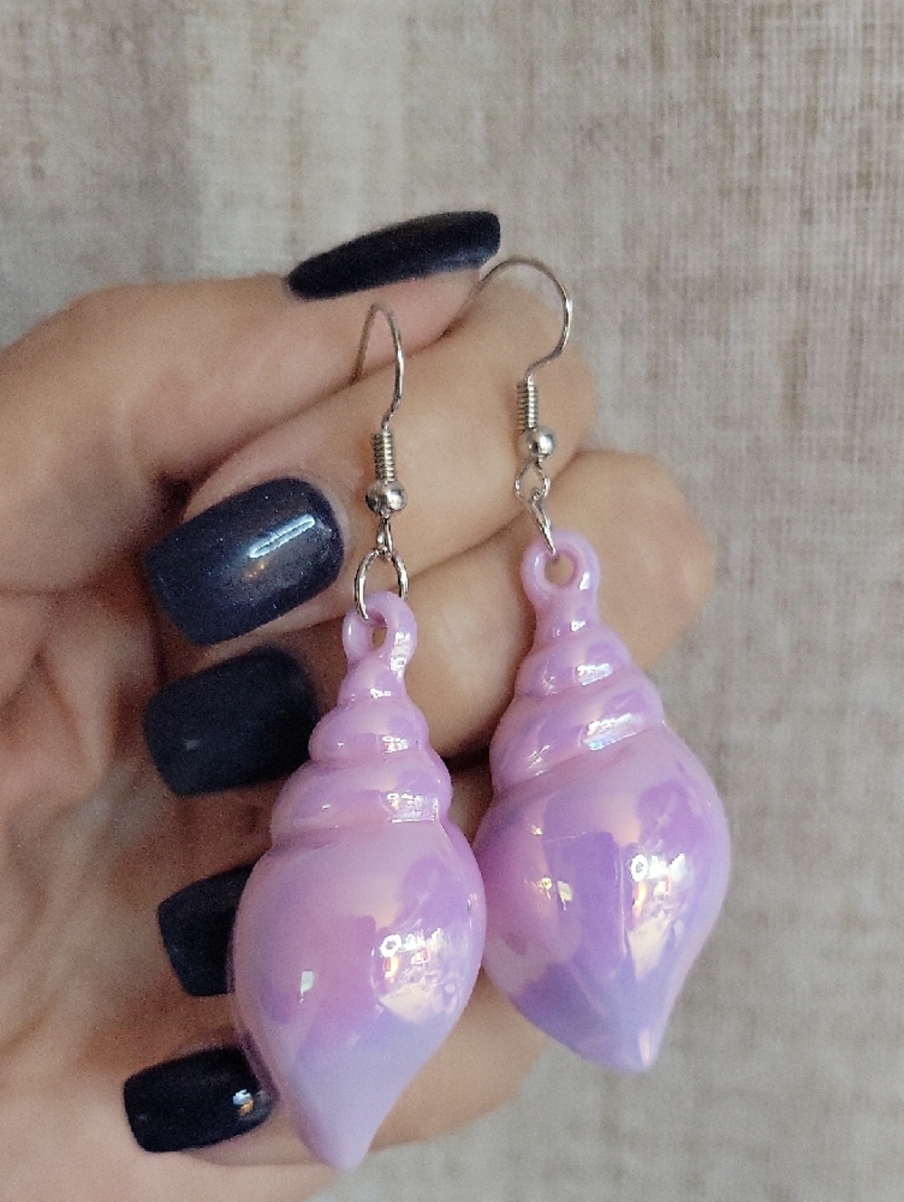 Pastel Lavender Pink Irridescent Shell Drop Earrings - Women Jewelry